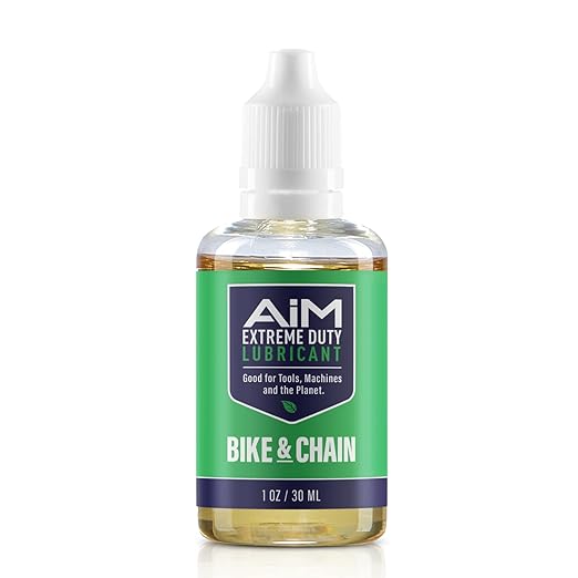 PlanetSafe Lubricants AiM Bike Chain Lube - 1oz - Bicycle Chain Lubricant for Road, Mountain & MTB Bikes - Dry and Wet Conditions - Non Hazardous, Safe for You - Made in the USA!