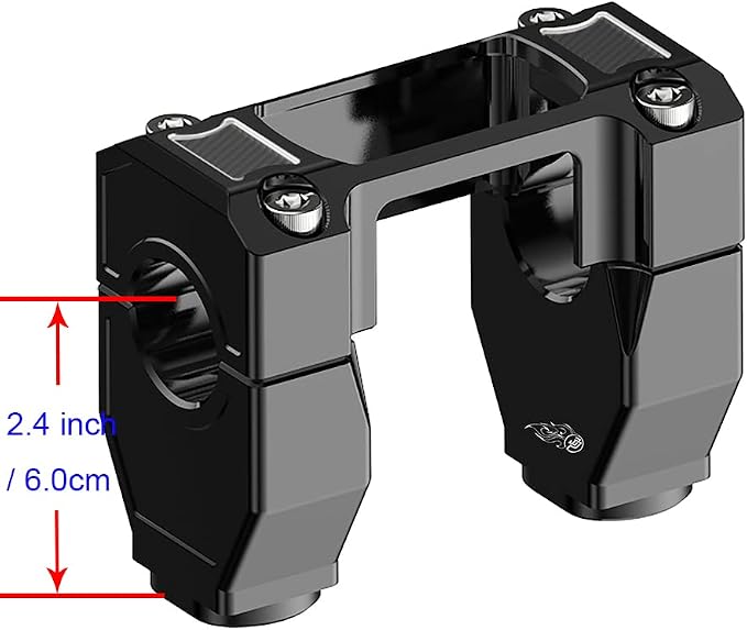 POWER JAMES Black Handlebar Riser Kit with Square Instrument Gauge Cutout, Fits for Harley Davidson Breakout FXBRS, Street Bob, FXLRST, FXST 2018-2024 Models with 1.25" 1 1/4 inch Clamping Area