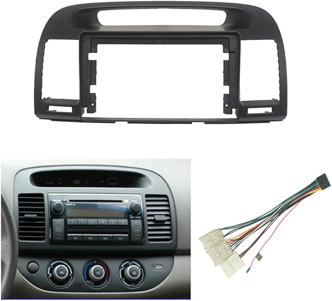 Fits for Toyota Camry 2000-2006 Black Car Radio Stereo Fascia Frame Double DIN 9 inch Dash Installation Mounting Kit