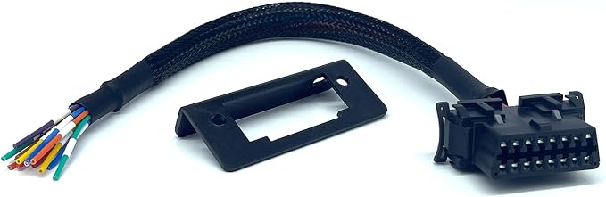 JUTA OBD2 J1962 Female to Open Pigtail Cable Bracket 16PIN OBDII Port Replacement Cable - [1ft/30cm - 5 Pcs]