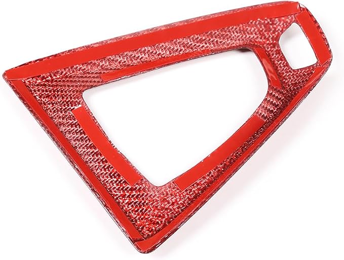 Fit for BMW F80 F82 M3 M4 2014 to 2019 Center Console Gearbox Decorative Panel Frame, Real Carbon Fiber Interior Accessories Gear Lever Panel Base Cover (RHD - Red Carbon)
