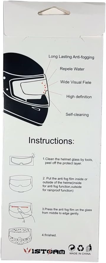 1Storm Motorcycle Full Face Helmet Shield Visor Water Proof Pinlock Anti Fog Film