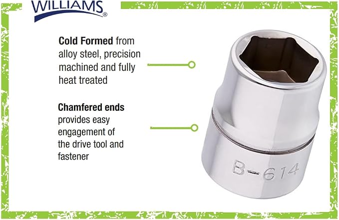 Williams B-614 7/16-Inch Shallow 6 Point Socket