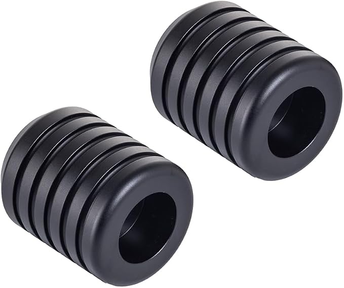 Advanblack CNC Aluminum Motorcycle Frame Sliders – Crash Bar Slider for Harley 1-1/4” Flat Out & Highway Crash Bars/Saddlebag Guards – Red, Gold, Black, Silver – Bolt-On Pair with Screws (Black CNC)