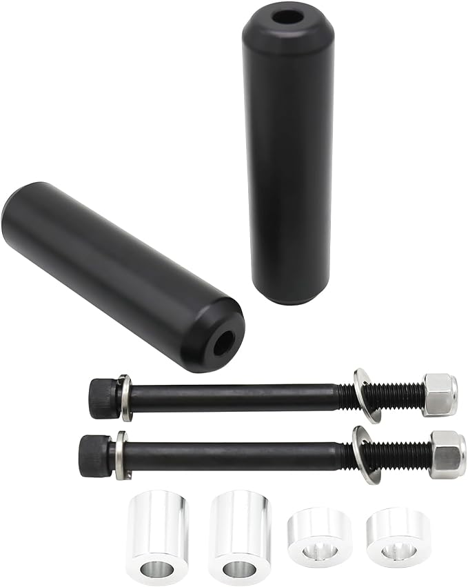 6.5" Motorcycle Frame Sliders Falling Crash Protector Upper Shock Mount Guards Falling Side Protector No Cut Kits Fit for Dyna 2006-2017 (Smooth Style)