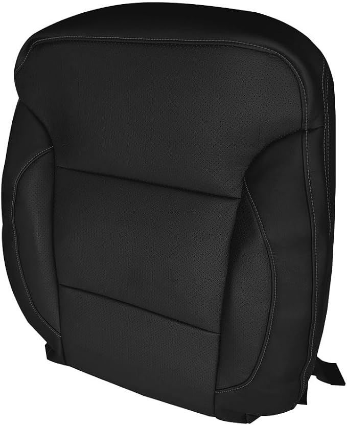 Front Driver or Passenger Side Bottom & Upper Leather Seat Cover Black Fit for Chevy Silverado Tahoe Avalanche Suburban GMC Sierra 2015-2019