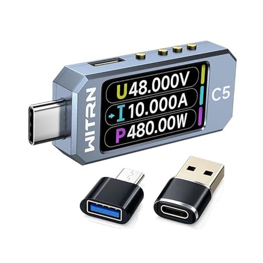 USB Power Meter PD 3.1 Type-c Tester Digital Multimeter DC 48V 11A Current Tester Voltage Detector DC 48V 11A PD 2.0/3.0 3.1QC 2.0/3.0/4.0 pps Trigge C5