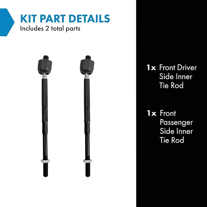 TRQ Inner Driver and Passenger Side Tie Rod Set 2 Piece Compatible with 2017-2020 Buick Envision Essence Base Model Preferred 2018-2021 Chevrolet Equinox 2018-2021 GMC Terrain