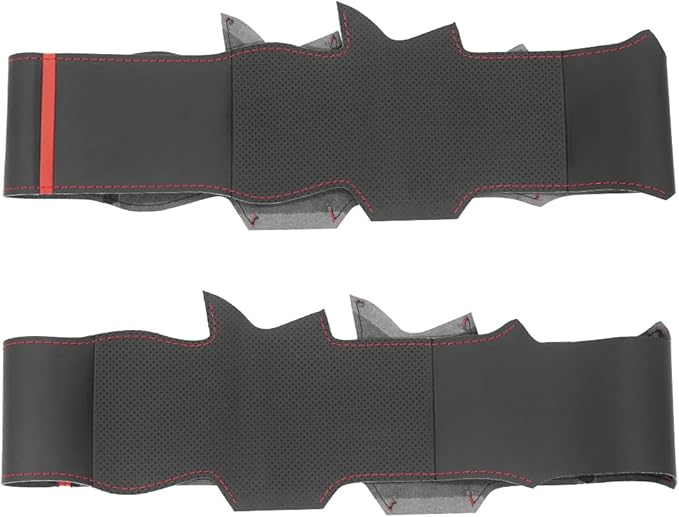 MEWANT Car Steering Wheel Cover for Toyota Hilux/Fortuner Hand Stitch Leather Car Steering Wrap