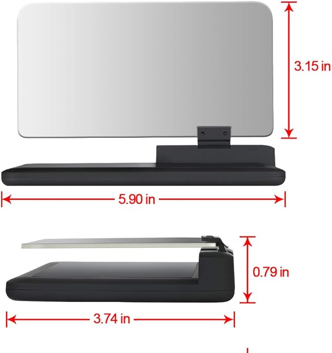Car GPS Mobile Head Up Display Holder with HD Image Reflection for HUD, Smartphone, iPhone, Samsung, Car Navigation (Up to 6 Inches)
