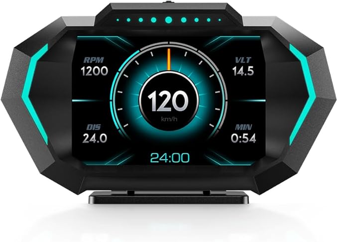 wiiyii obd2 gauge display, head up display for car, Digital Speedometer, Tachometer, Water Temperature Gauge, Multi-Data Smart Gauge, Trip Computer Fuel Pressure Tester for All cars