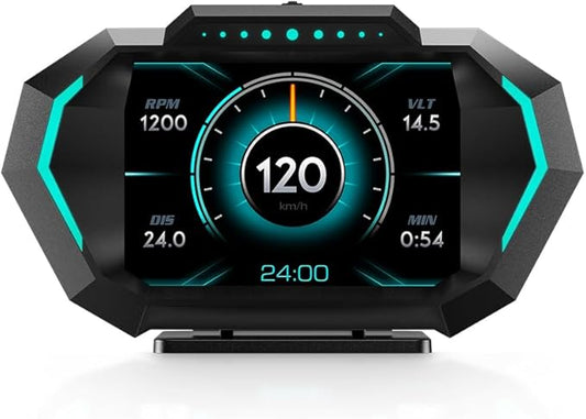 wiiyii obd2 gauge display, head up display for car, Digital Speedometer, Tachometer, Water Temperature Gauge, Multi-Data Smart Gauge, Trip Computer Fuel Pressure Tester for All cars