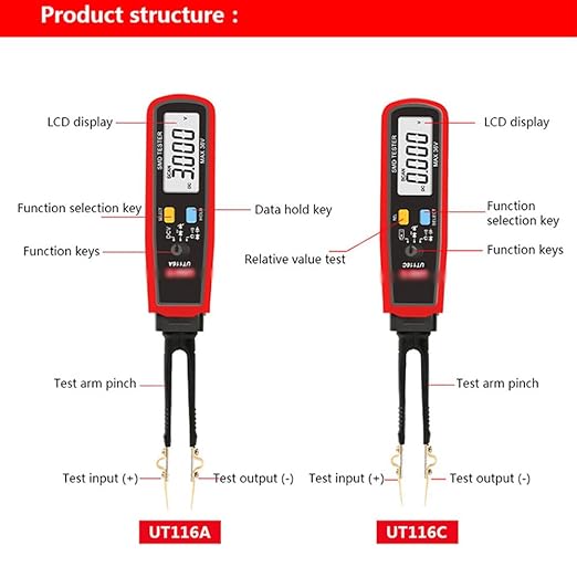 Parasitic Draw Fuse Tester Automotive, 2026 New Component Multi-Function Tester, for Mini, Maxi & ATC Fuses Live Current Readings up to 80A, Replaceable Tips, Highly Precise, Wide-Range (UT116A)