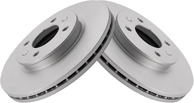 TRQ Front Brake Rotor Set G Coated Vented Compatible with 2012-2017 Hyundai Accent 2012-2018 Kia Rio