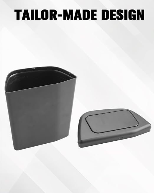 YEE PIN Toyota RAV4 2025 Trash Can Bin with Lid for Door, Black ABS Plastic, Quart Size, Custom Fit for Driver Side Door Pocket (LE/SE/XLE Premium/Woodland/XSE/Limited) Accessories