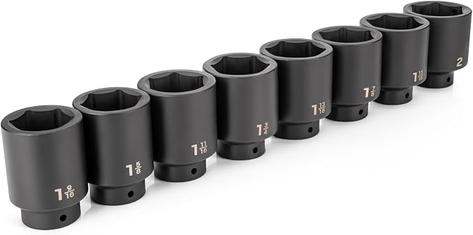 TEKTON 1/2 Inch Drive Deep 6-Point Impact Socket Set, 8-Piece (1-9/16-2 in.) | SID92005