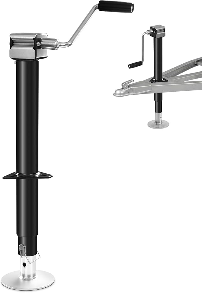 6000 LBS A-Frame Trailer Jack, Height Range 9"-40.5" RV stabilizer Jacks with Drop Leg & Ergonomic Handle,Manual & 20–24V Drill-Powered Operation, Suitable for RV, Utility, Yacht Trailers