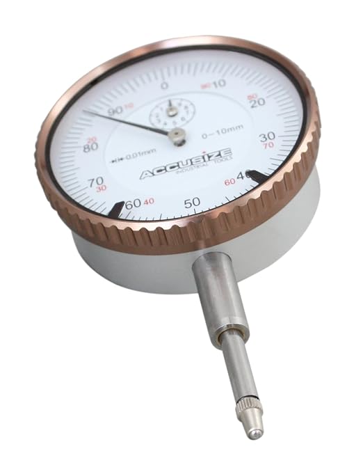 Accusize 0-10mm Dial Indicator, Resolution: 0.01mm, P900-S001 | 0-10mm x 0.01mm, AGD2 Style, Metric, Lug Back