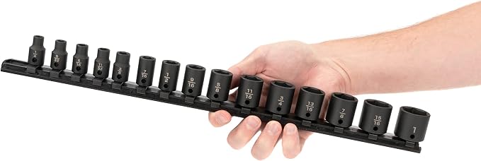 TEKTON 3/8 Inch Drive Impact Socket Set, 15-Piece | SID91104