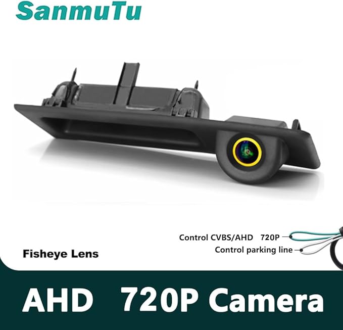 AHD 720P Vehicle Backup Camera for BMW 3 5 Series X1 3 4 5 F07 F10 F11 F25 F26 F30 F34, CCD Reverse Parking Fisheye Lens Waterproof Cam Car Trunk Handle Camera