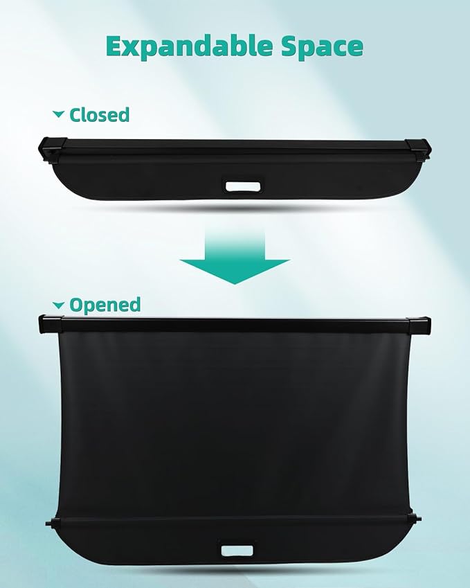 Cargo Cover for 2019-2024 Fit for Infiniti QX50 2.0L Retractable Rear Trunk Cargo Shade Luggage Security Cover Shielding Waterproof