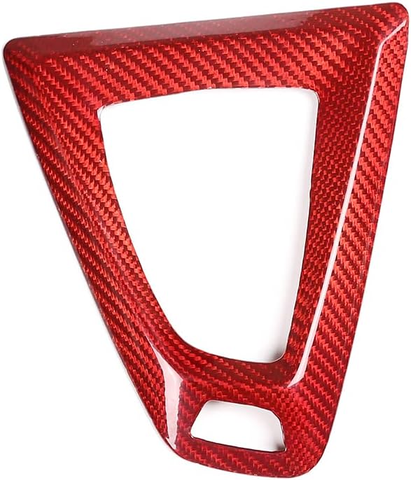 Fit for BMW F80 F82 M3 M4 2014 to 2019 Center Console Gearbox Decorative Panel Frame, Real Carbon Fiber Interior Accessories Gear Lever Panel Base Cover (LHD - Red Carbon)