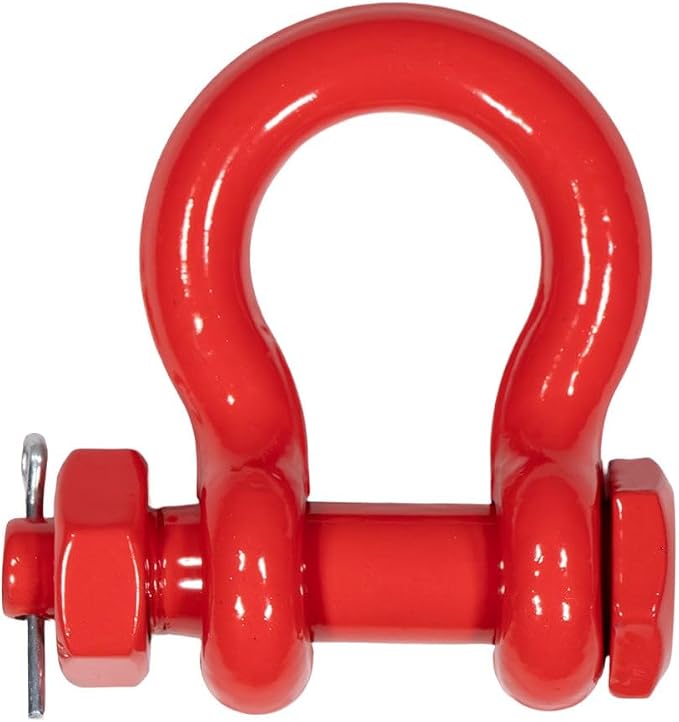 Mytee Products 1/2" Anchor Shackle Forged Carbon Steel w/Safety Screw Pin Load Limit 4,000 lbs, Double Rust Protection Heavy Duty D Ring Bolt Type Shackle for Towing, Rigging & Vehicle Recovery