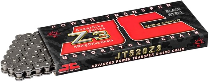 JT Chain JTC520Z3120RL (520 Series) Black Steel 120 Link Super Heavy Duty X-Ring Chain with Connecting Link