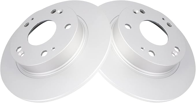 TRQ Rear Brake Rotor Set Solid G-Coated Compatible with 2006-2015 Honda Civic 2013-2015 Acura ILX