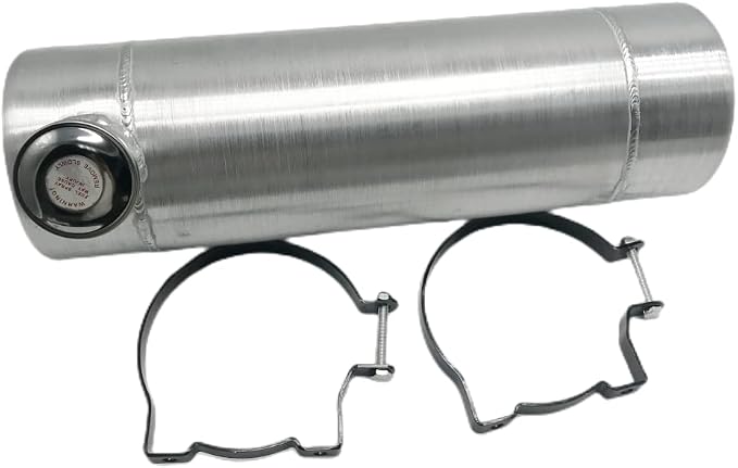 JSD 2.125 Gallons 6"x20" Aluminum Spun Round Gas Tank End Fill 1/4" NPT Outlet - for mini bike,go kart, Log splitter