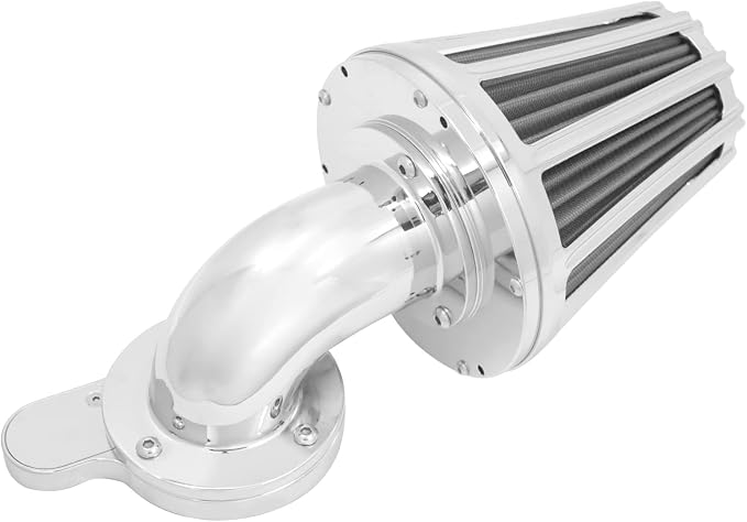 Air Cleaner Filter 90° Forward-Facing Intake Kit CNC Fit for Harley Touring Softail Dyna Sportster XL (Chrome Housing Grey Element, A For Sportster XL 04-22)