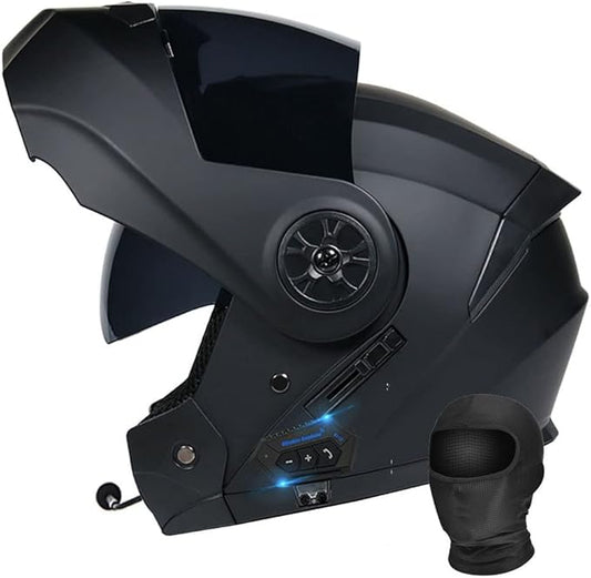 Bluetooth Modular Motorcycle Helmet DOT/ECE Approved Full Face Flip up Anti-Fog Double Visor Helmet Built-in Dual Speaker with Microphone for Adult Men and Women…
