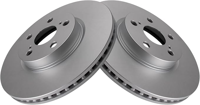 TRQ Front Brake Rotor Set G Coated Vented Compatible with 2009-2010 Pontiac Vibe 2008-2014 Scion xD 2009-2019 Toyota Corolla 2009-2013 Matrix