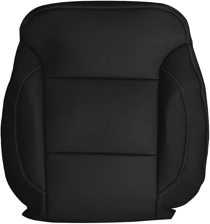 Driver Side Top Bottom Perforated Leather Seat Cover Set Replacement Black Compatible with Chevy Silverado Tahoe Suburban/with GMC Sierra Yukon 1500 2500HD 3500HD 2015-2019