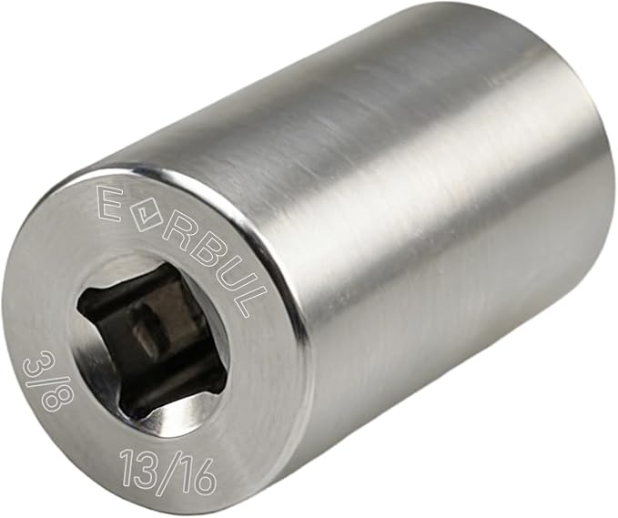 EVRBUL Stainless Steel 13/16" Penta Socket with 3/8" Drive Impact Utility Socket for 13/16" Pentagon Nuts and Bolts on Utility Service Applications