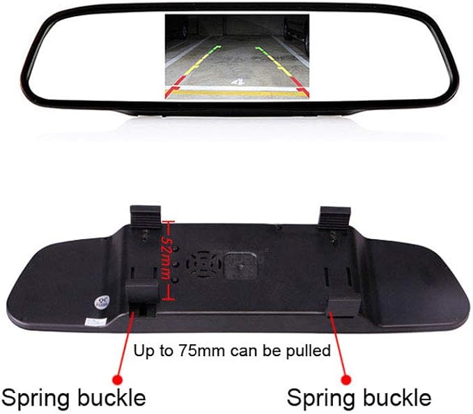 18mm HD Night Vision Car Third Roof Top Mount Brake Light 3 Rear View Camera Parking Safety Assistant, for Benz Sprinter W901 W902 W903 W904 1996-2006 (with 4.3-inch Rearview Mirror)
