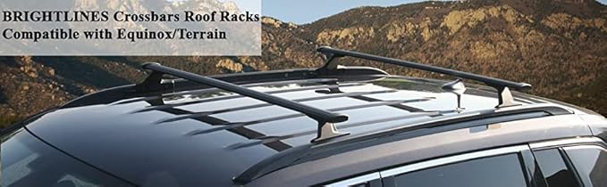 BRIGHTLINES Roof Rack Cross Bar Compatible with 2018 2019 2020 2021 2022 2023 2024 Chevy Equinox GMC Terrain