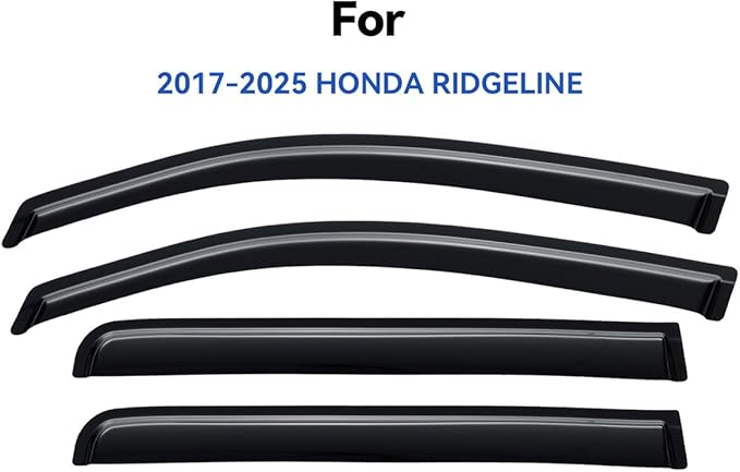 Window Visors Rain Guards for 2017-2026 Honda Ridgeline, Out-Channel Window Vent Wind Deflectors Visors Shades for 17-26 Honda Ridgeline
