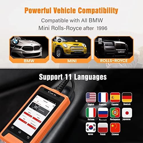Launch Diagnostic Scanner Tool for BMW, 2024 Enhanced Multi-System OBD2 Scanner, Auto Fault Code Reader with Bi-Directional Control & Battery Registration for BMW After 1996