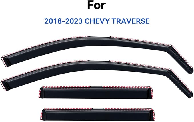in-Channel Window Visors Rain Guards for 2018-2023 Chevy Traverse, Window Vent Wind Deflectors Visors Shades for 18-23 Traverse