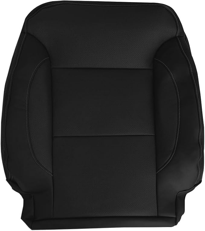 Driver or Passenger Side Top Back Replacement Perforated Leather Seat Cover Black Fit for Chevy Silverado Tahoe Suburban GMC Yukon Sierra 1500 2500HD 3500HD 2015-2019