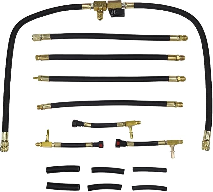 Master Fuel Pressure Injection Tester Kit – for PFI & TBI Systems, GM/Ford/Honda/Toyota/Bosch, Includes Multiple Adapters & Gauges/Covers Most Domestic & Import