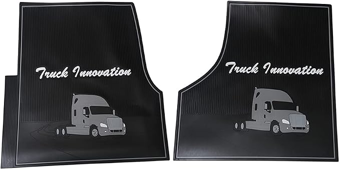 FIT Freightliner Cascadia Floor Mat Set Rubber Black & Gray fits with Cargo Liners 2008 2009 2010 2011 2012 2013 2014 2015 2016 2017 Truck Models Front Set for Standard Transmission (FT615)