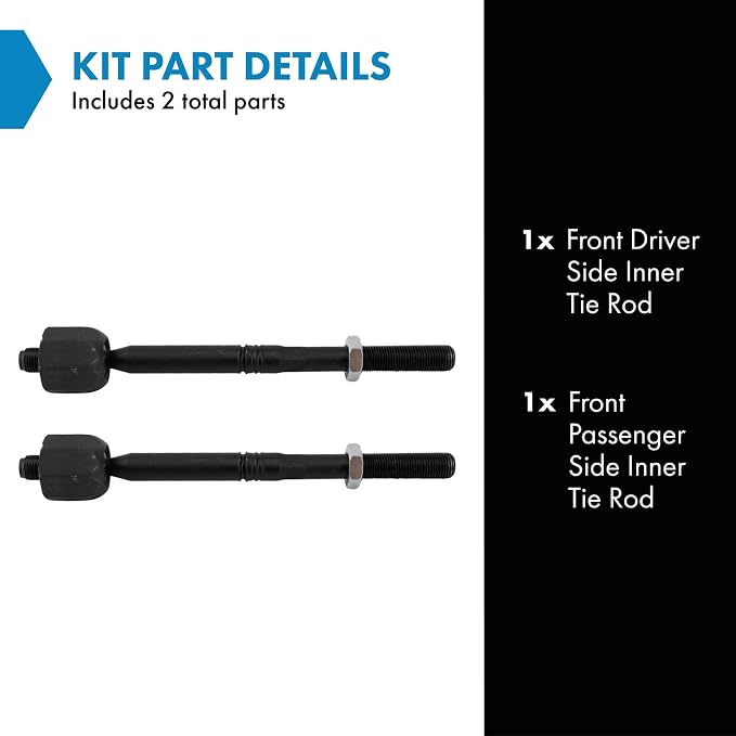 TRQ Inner Driver and Passenger Side Tie Rod Set 2 Piece Compatible with 12-18 Audi A6 A6 Quattro A7 Quattro 13-19 Audi Q5 14-18 RS7 13-18 S6 S7 14-17 SQ5 15-20 Porsche Macan