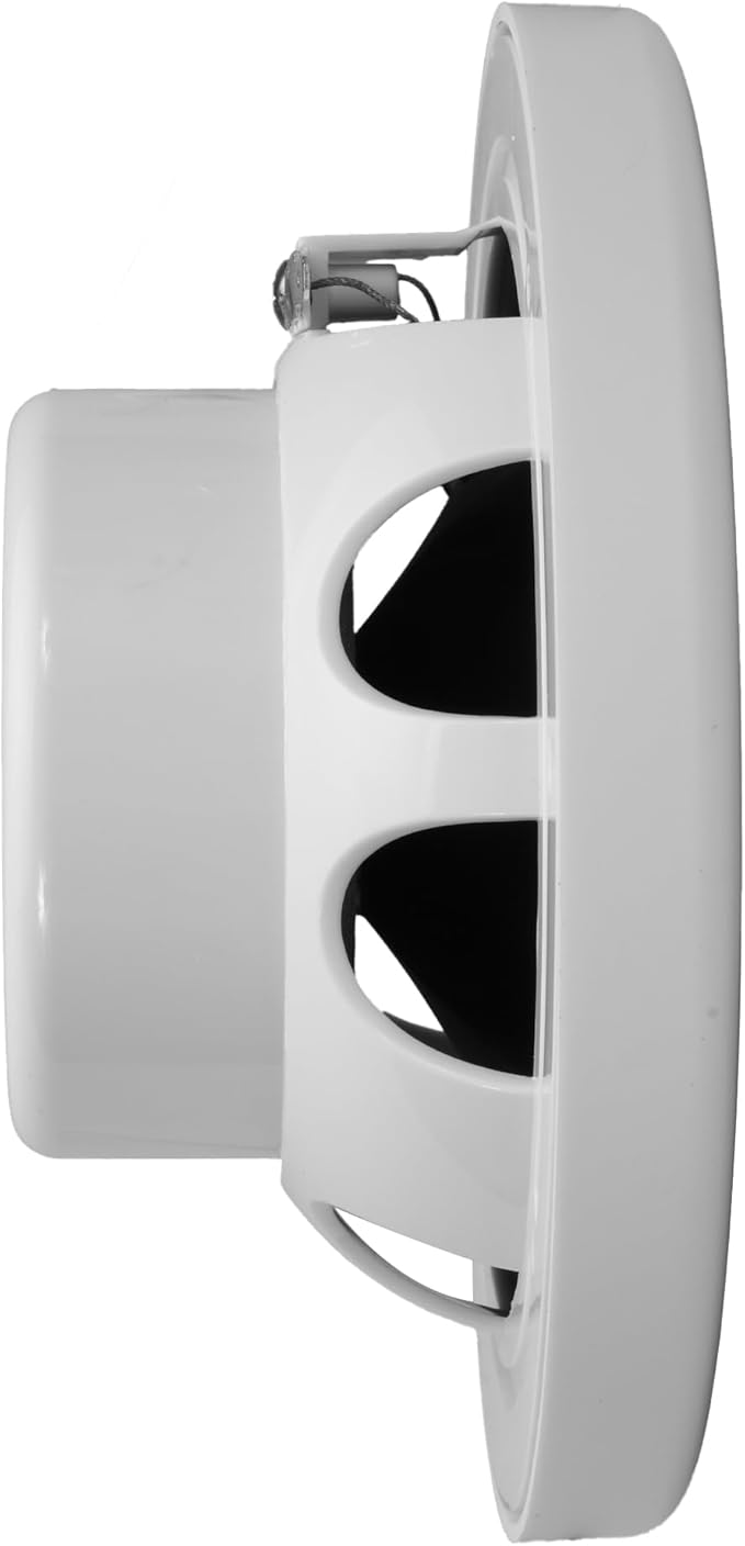 Marine Audio Speakers, 80 Watts, 6.5 Inch, Water Resistant, UV-Resistant, with Metallic Dome Tweeter, High-Performance Marine, RV & Vehicle Upgrade (White)