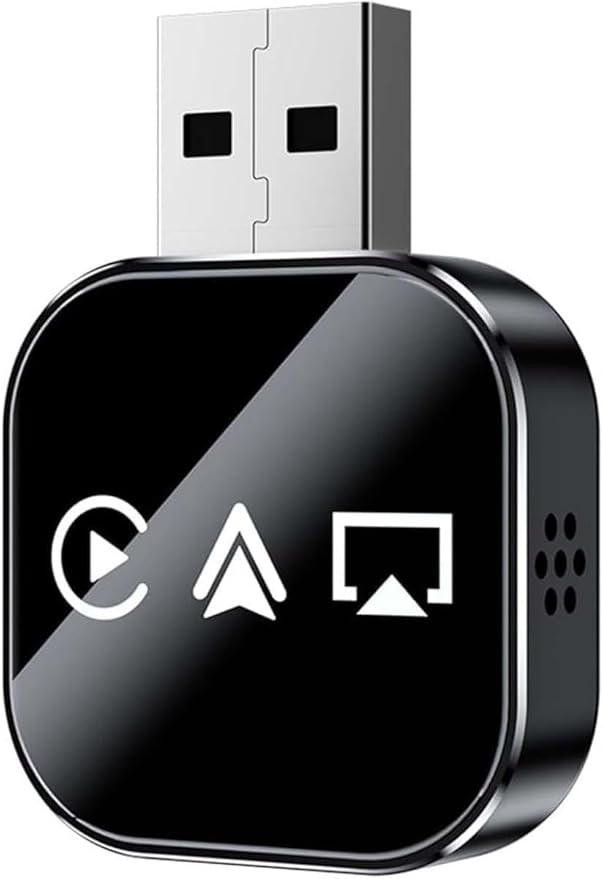 2026 Upgrade 3 in 1 Wireless CarPlay Adapter - Wired to Wireless Screen Mirror & Audio Link for iOS/Android, 2.4/5GHz WiFi & Bluetooth 5.0, Fast Stable Connection, Mini Design, Plug and Play