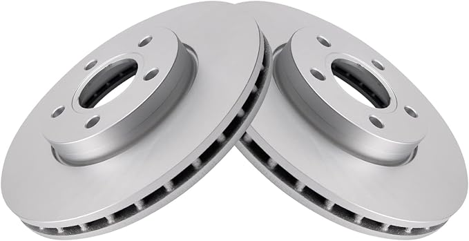 TRQ Front Brake Rotor Set G Coated Vented Compatible with 2013-2018 Ford C-Max 2012-2018 Focus
