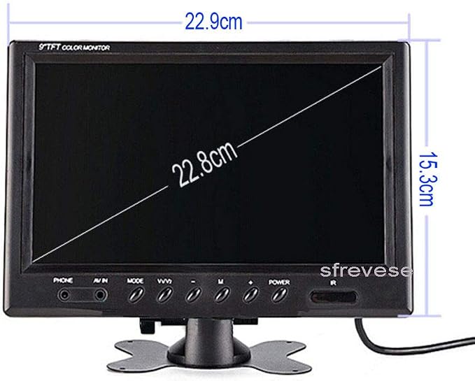 Vehicle Backup Camera and 9 inch Screen Monitor Kit + IR Night Vision Reverse Rear View Parking Camera System with 4 Pin 15m Cable for Bus RV Truck Trailer Camper Motorhome