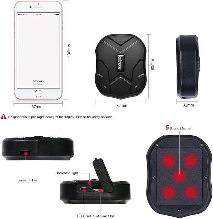 GPS Tracker for Vehicles Hidden Magnetic Vehicle GPS Tracker GPS Tracking Device for Car Motorcycles Trucks with Real-time Tracking,Anti-Theft Alarm（4G TK905B）