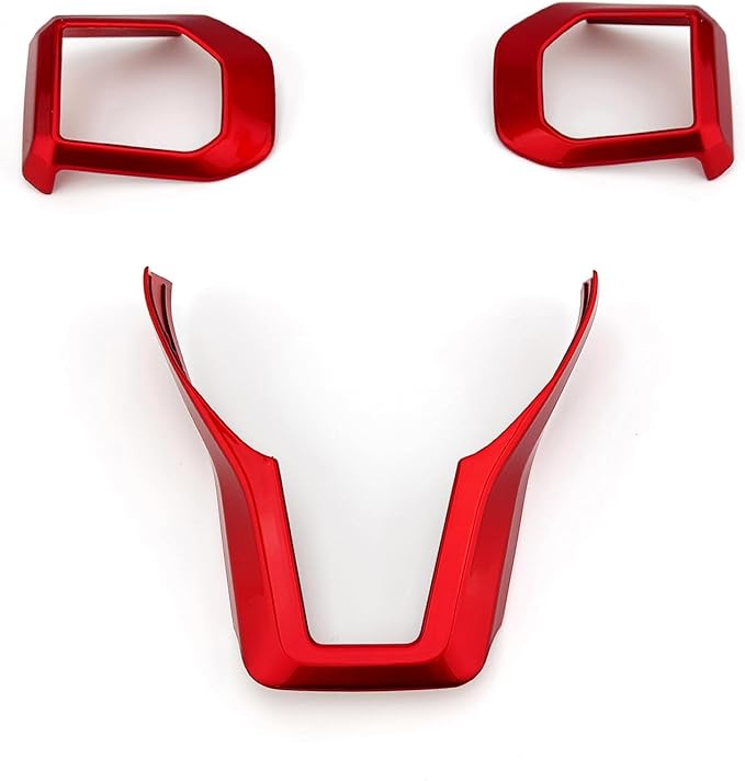 YOUTOOCAR 3PCS Steering Wheel Button Frame Covers Compatible with Kia K4 GT-Line Kia EV6 GT-Line 2025 Kia EV3 GT-Line Accessories (3, Red)